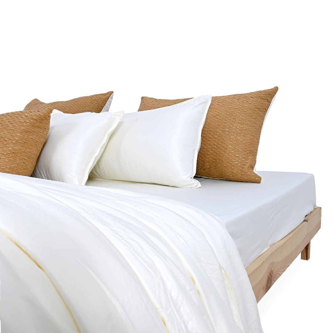 ZARF Italian Staple Weave Comforter With 2 Designer Pillow Cases 1 Breakfast Cushion Cover - Zuri