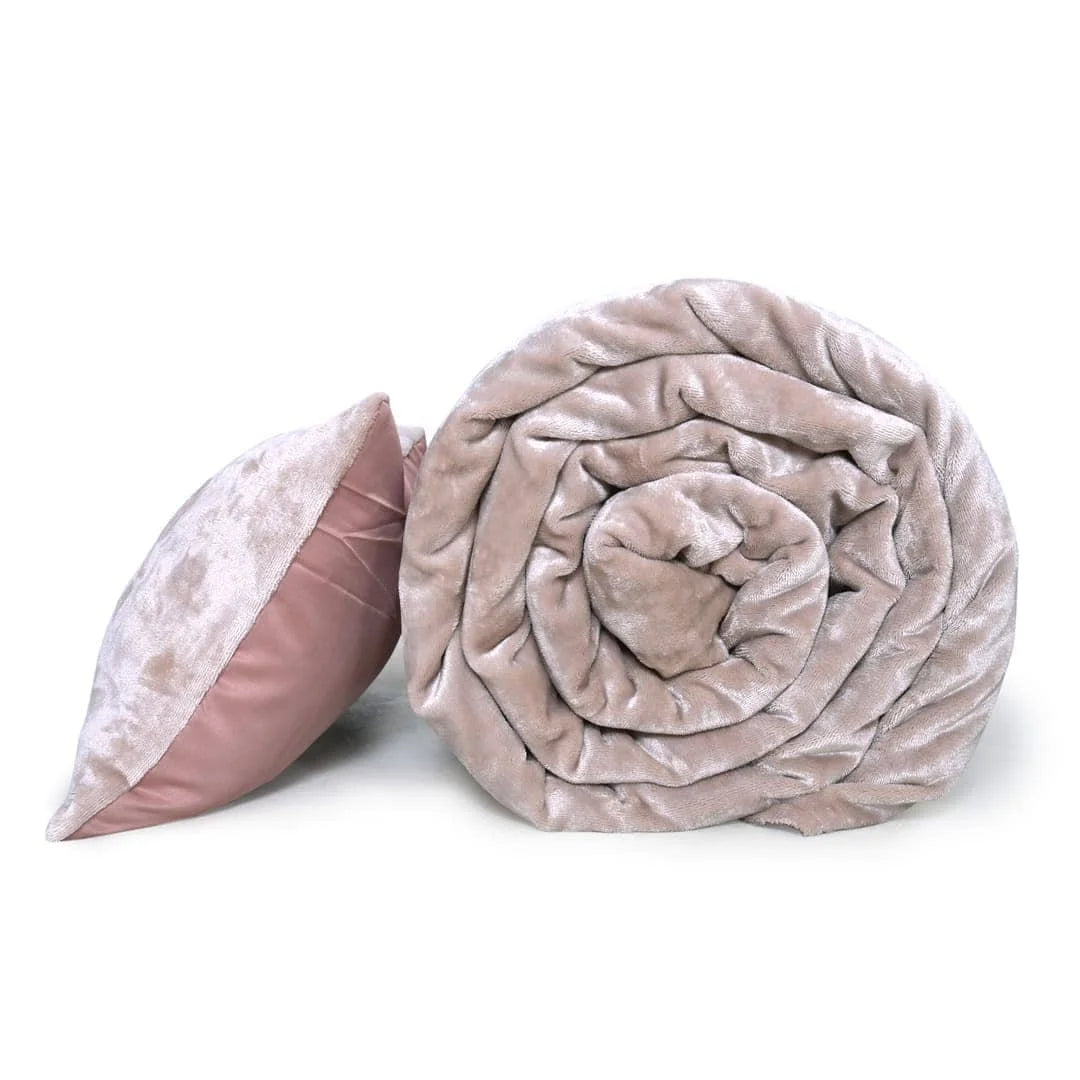 Zarf Premium AC Dohar With Two Pillow Covers & One Breakfast Cushion Cover - Pinkstone