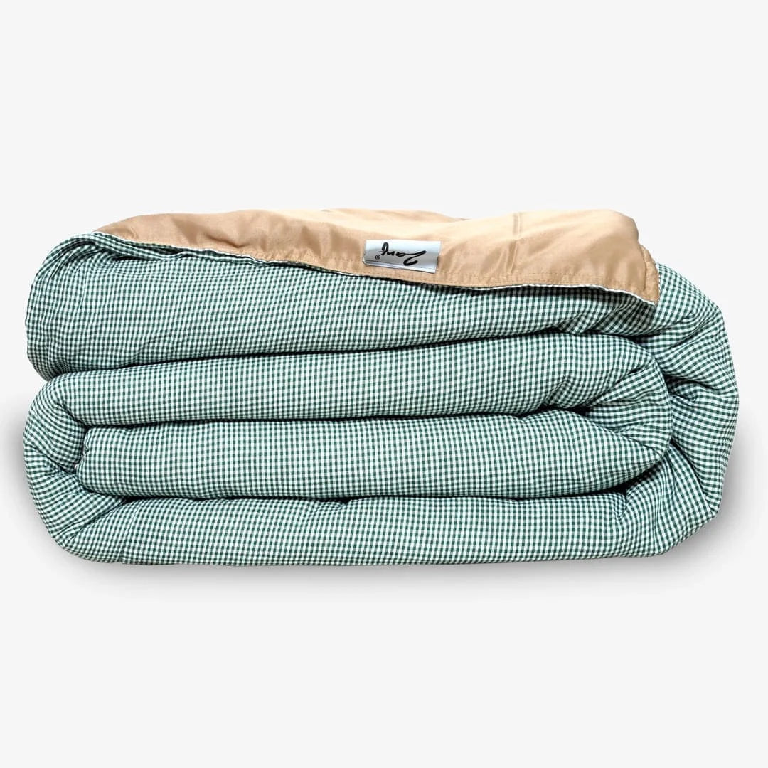 Linen Blend AC Comforter With 2 Pillow Cases and 1 Breakfast Pillow - Brume