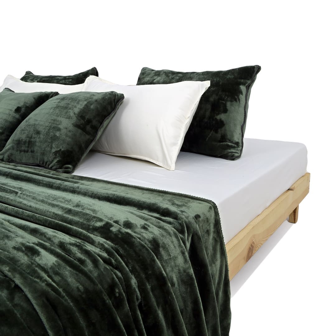 Zarf All-Season Premium AC Blanket With Two Cushion Covers - Olive