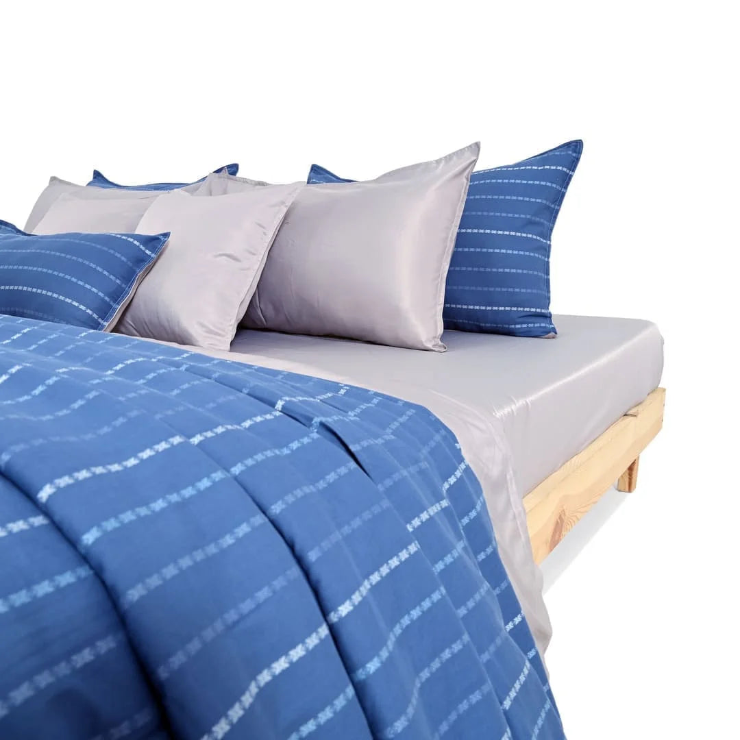 Zarf Linen Blend Bedding Set Of 9 For Single Size Bed - Zenvy