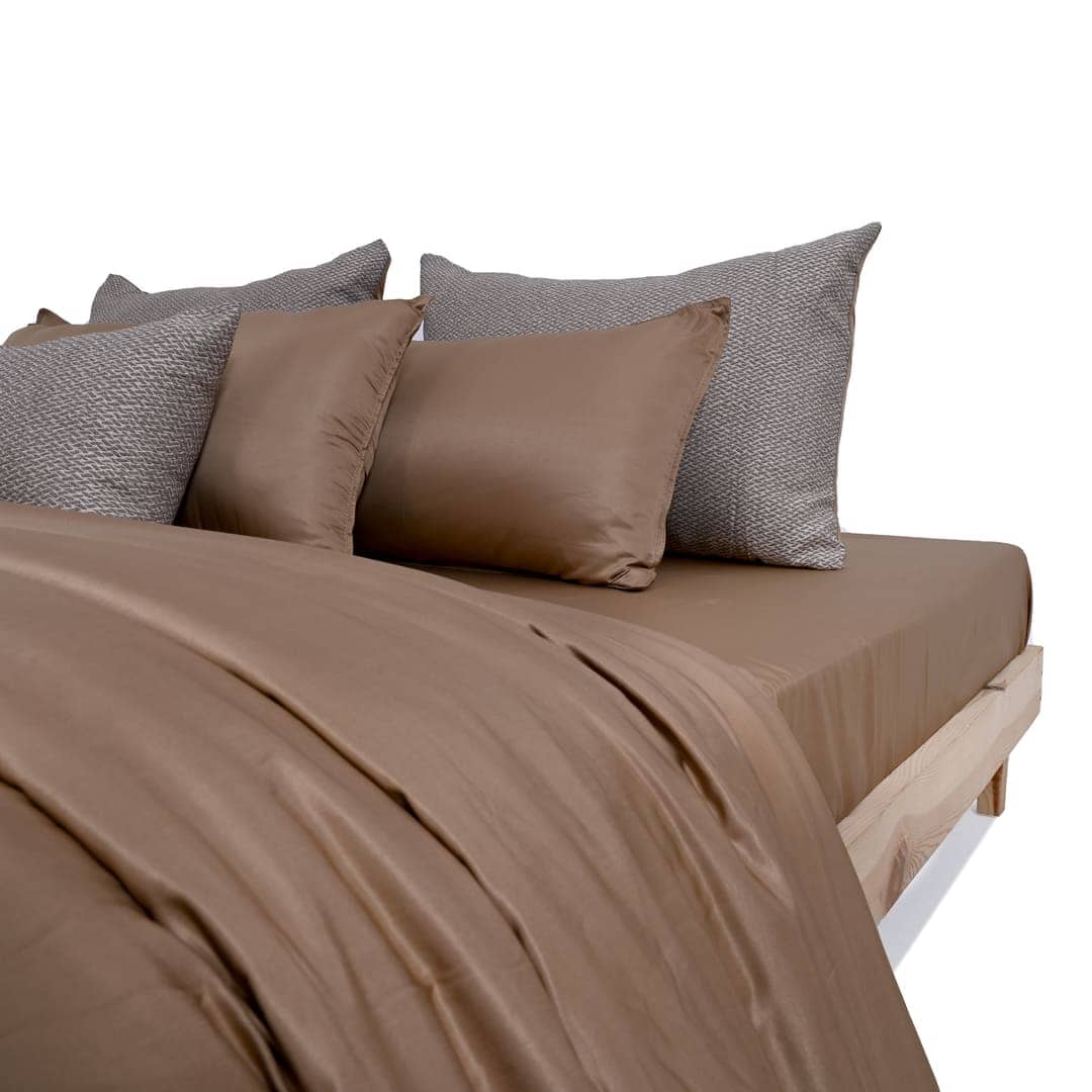 ZARF Italian Staple Weave Comforter With 2 Designer Pillow Cases 1 Breakfast Cushion Cover - Cove