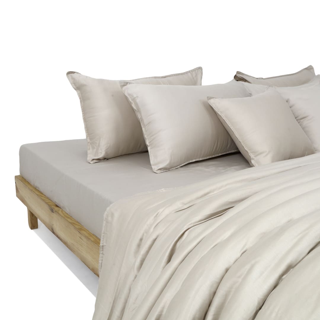 Zeries Egyptian Cotton Bedsheets With 2 Pillow Cases & 2 Cushion Covers - Shell