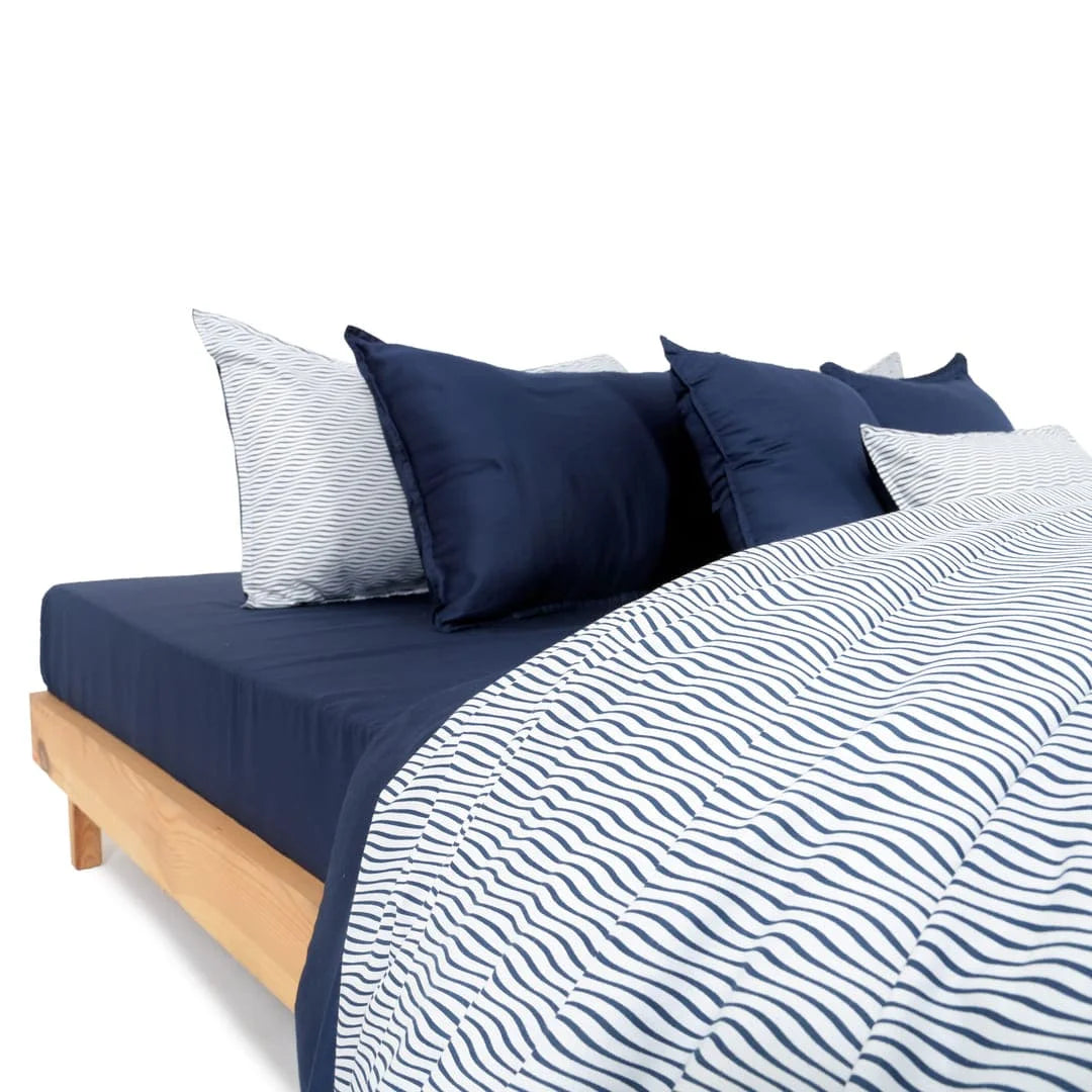 Zarf Linen Blend Bedding Set Of 9 - Inkwave