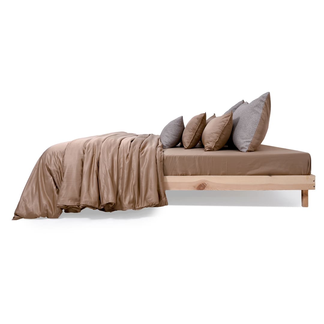 ZARF Italian Staple Weave Comforter With 2 Designer Pillow Cases 1 Breakfast Cushion Cover - Cove