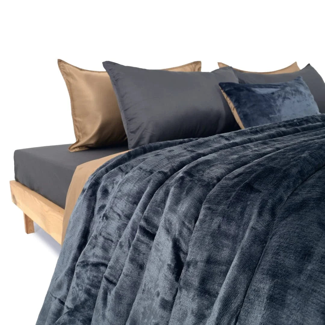 Zarf Premium AC Dohar With Two Pillow Covers & One Breakfast Cushion Cover - Blackstone