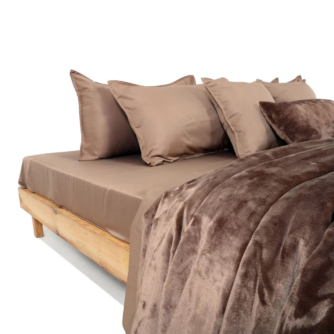 Zarf Premium AC Dohar With Two Pillow Covers & One Breakfast Cushion Cover - Brownstone