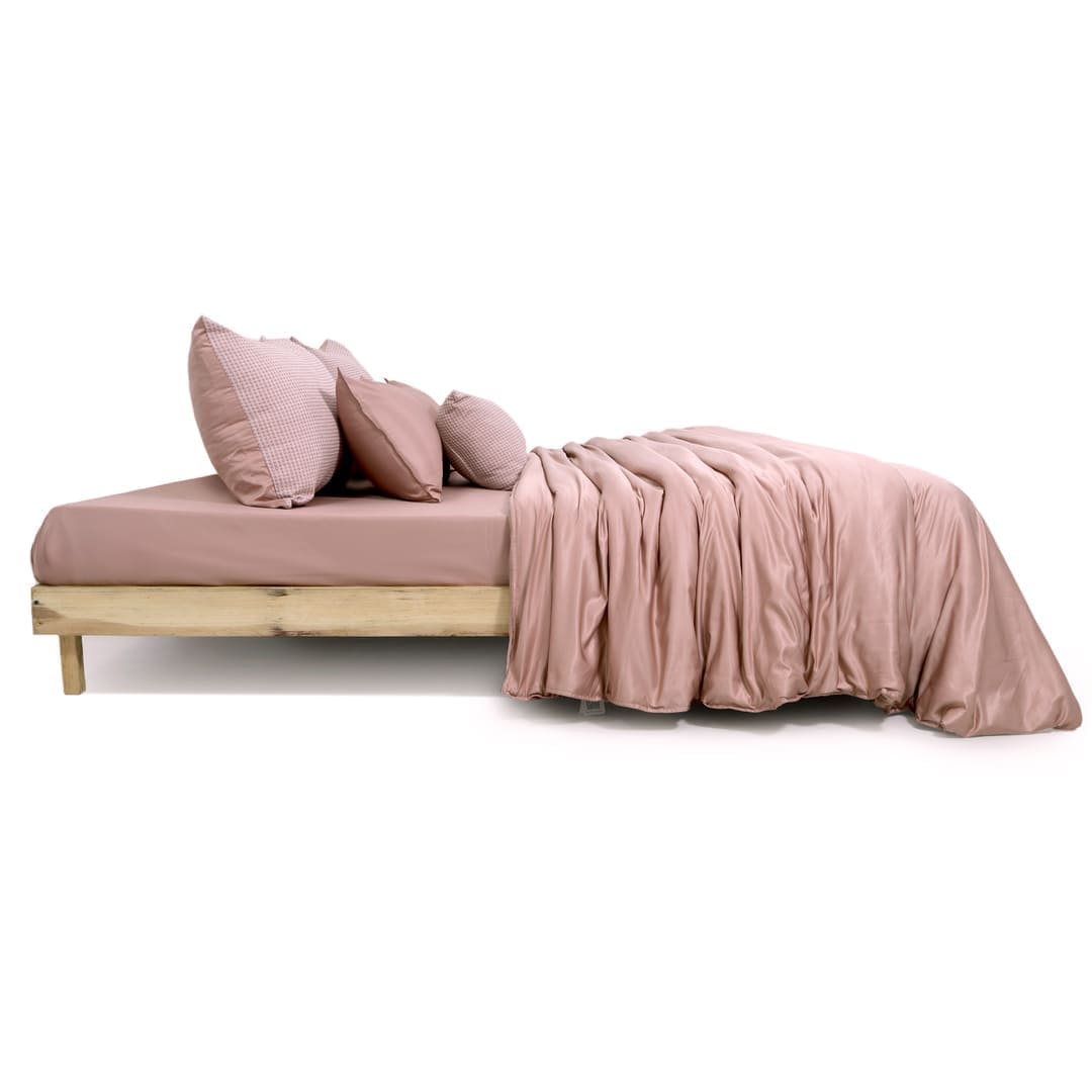 ZARF Italian Staple Weave Comforter With 2 Designer Pillow Cases 1 Breakfast Cushion Cover - Amour