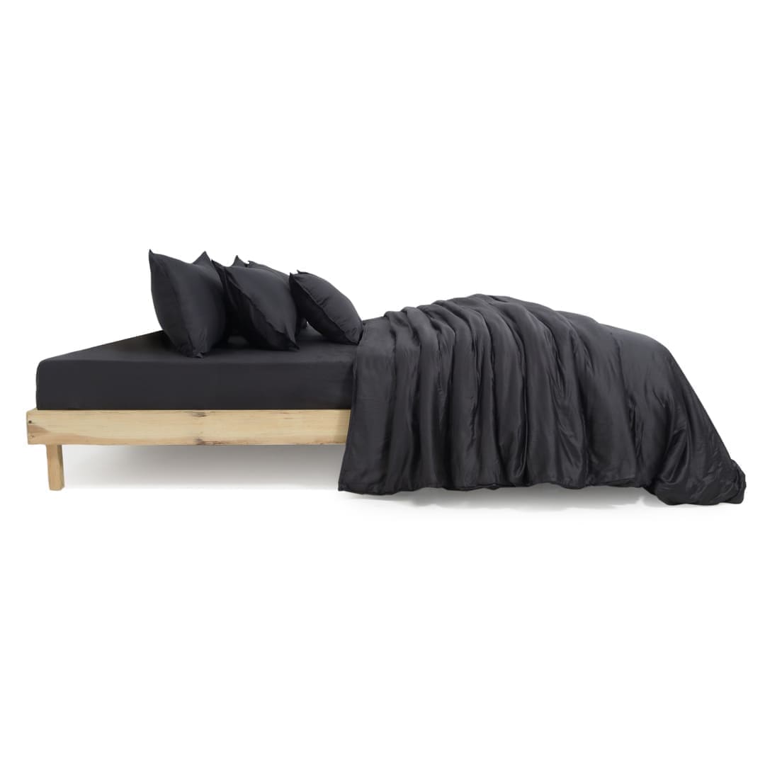 Zeries Egyptian Cotton Bedsheets With 2 Pillow Cases & 2 Cushion Covers - Raven