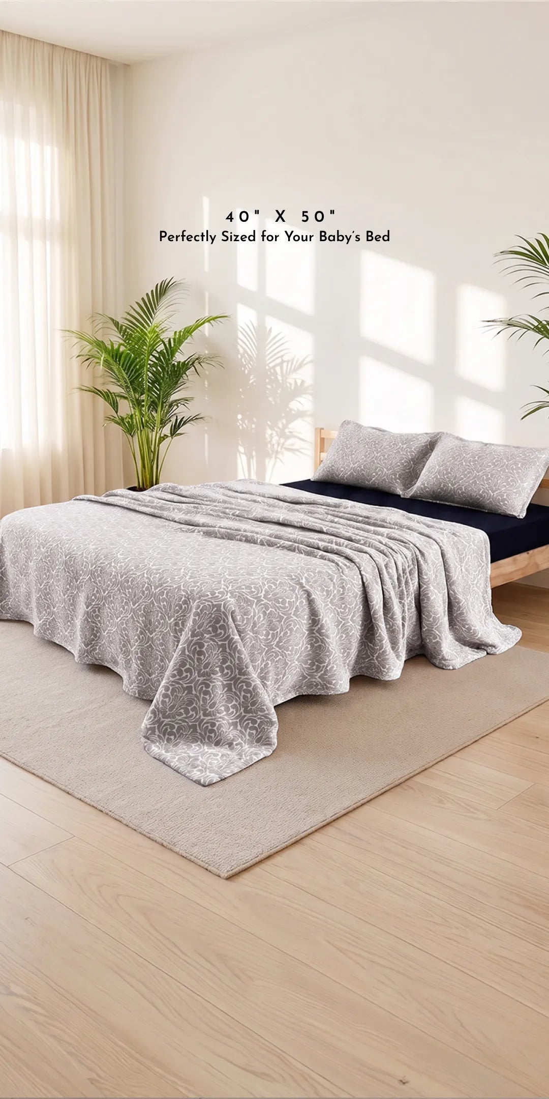 Zarf Plush Baby Size AC Blanket With One Pillow Cover - Oatshade