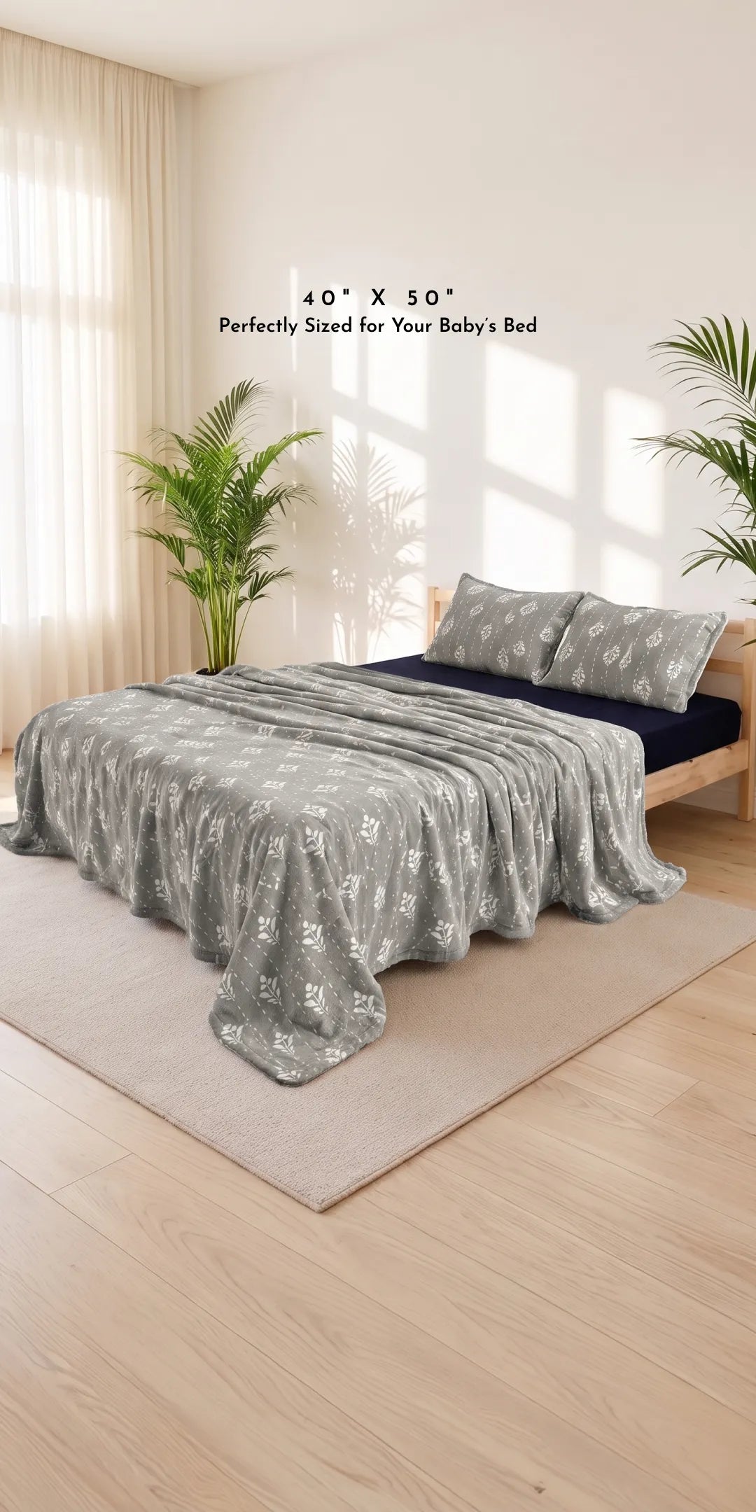 Zarf Plush Baby Size AC Blanket With One Pillow Cover - Snowshade