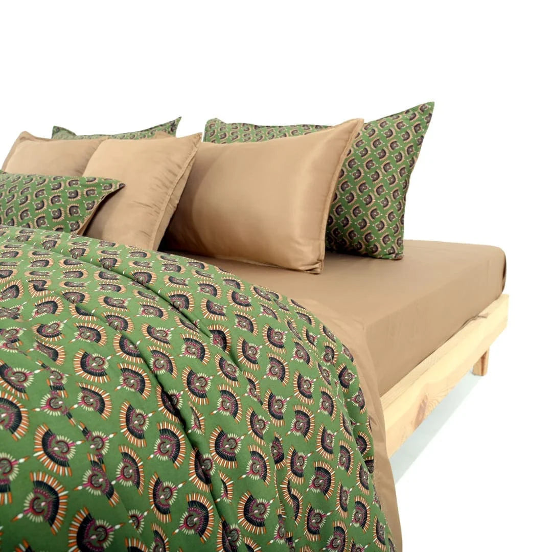 Linen Blend AC Comforter With 2 Pillow Cases and 1 Breakfast Pillow For Single Size Bed - Vanya (Limited Edition)