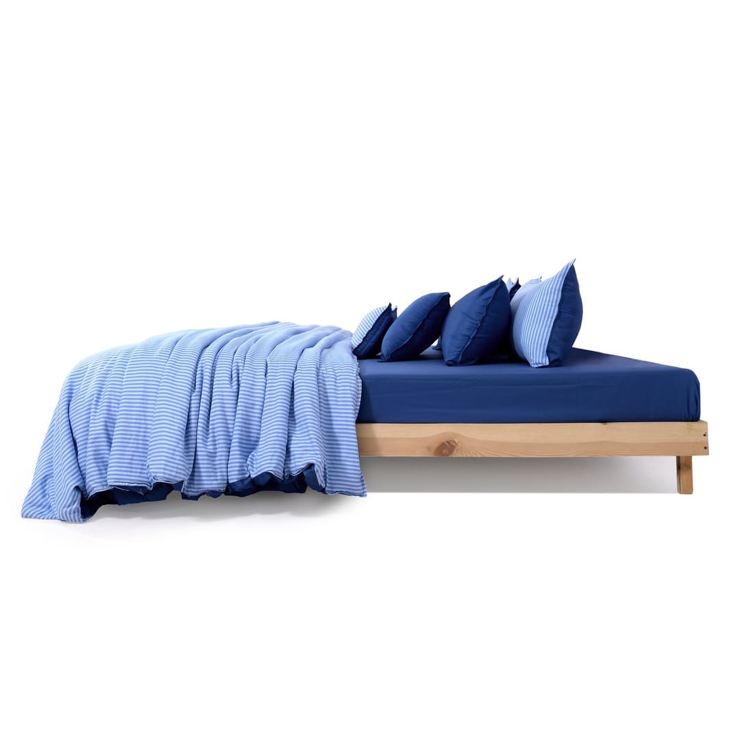 Zarf Linen Blend Bedding Set Of 9 - Sail
