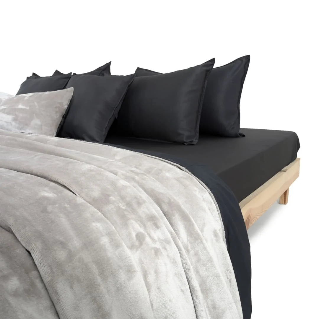 Zarf Premium AC Dohar for Single Bed Size With Two Pillow Covers & One Breakfast Cushion Cover - Greystone