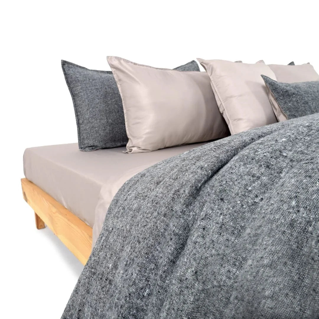 Linen Blend AC Comforter With 2 Pillow Cases and 1 Breakfast Pillow - Harbour