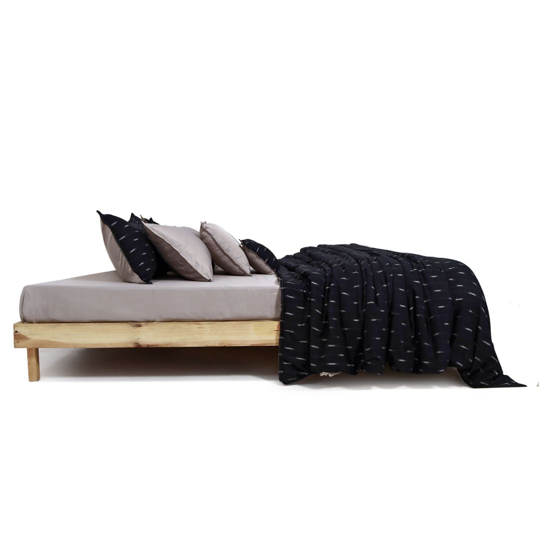 Linen Blend AC Comforter With 2 Pillow Cases and 1 Breakfast Pillow - Crest