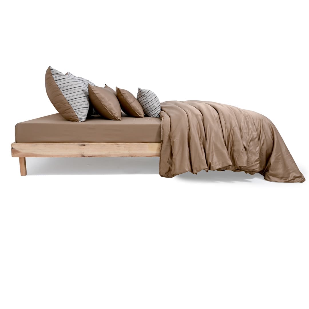 ZARF Italian Staple Weave Comforter With 2 Designer Pillow Cases 1 Breakfast Cushion Cover - Roux