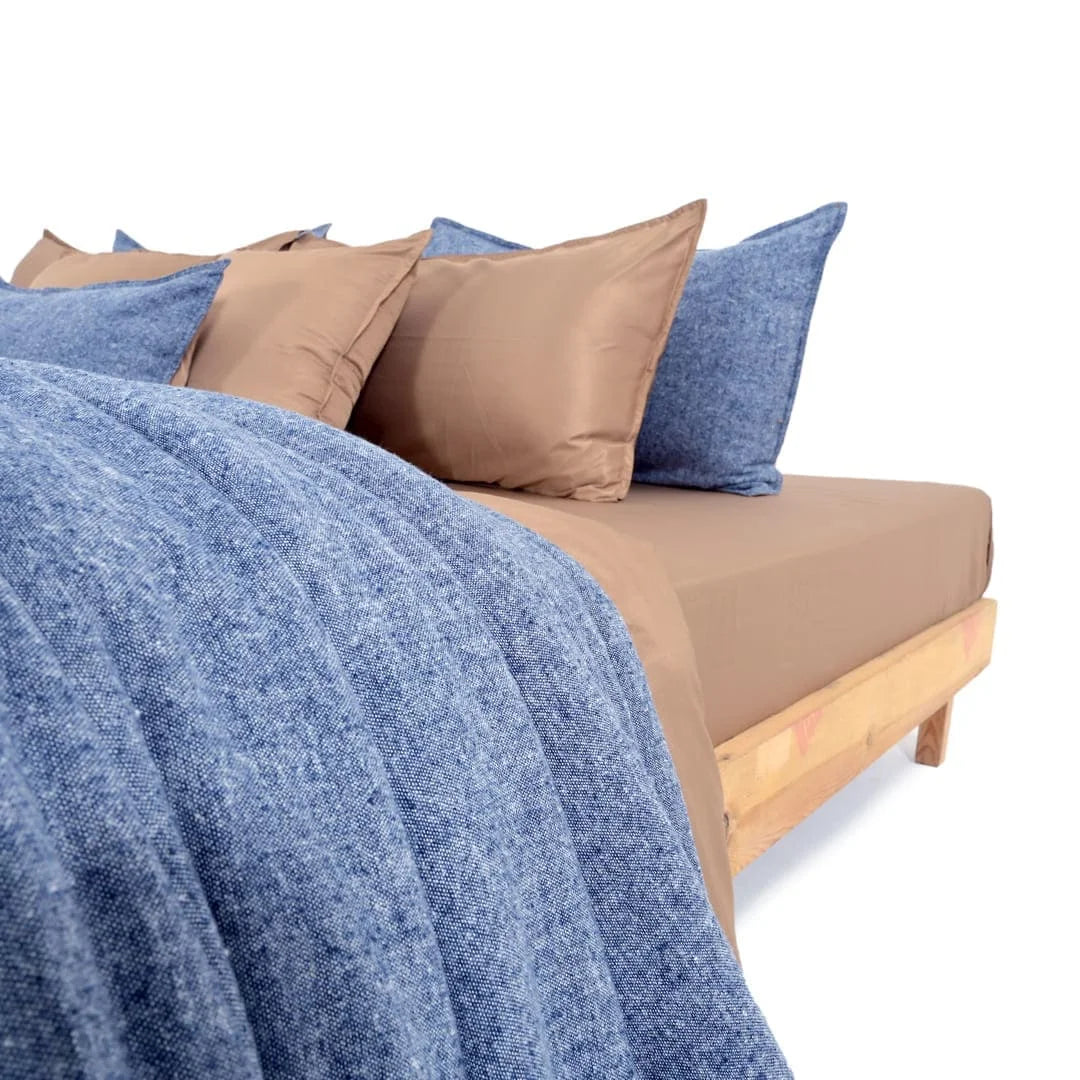 Linen Blend AC Comforter With 2 Pillow Cases and 1 Breakfast Pillow - Fleck