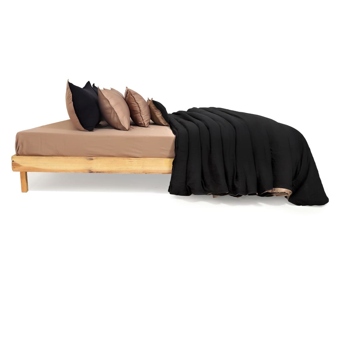 Linen Blend AC Comforter With 2 Pillow Cases and 1 Breakfast Pillow - Cosmos