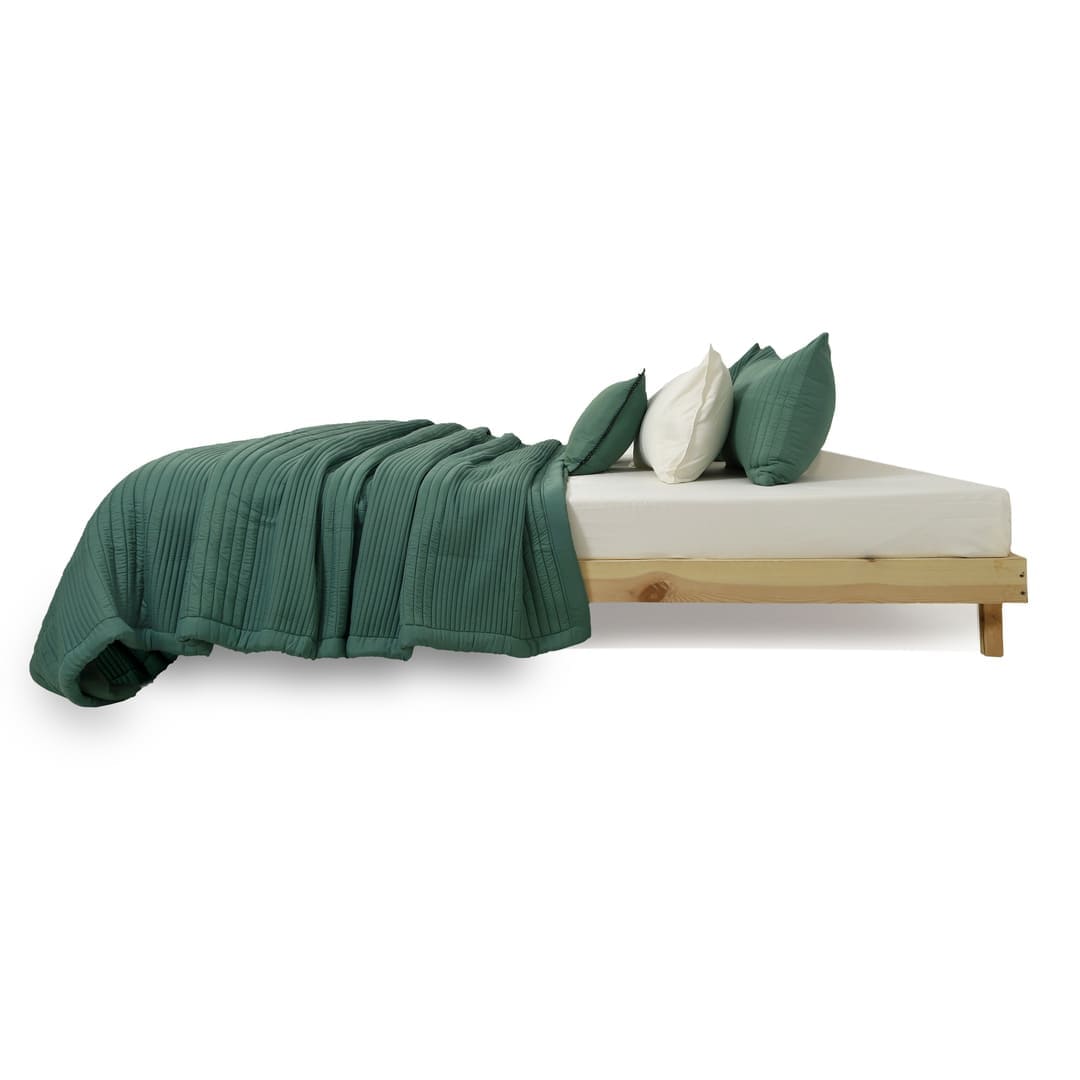 Zarf California King Size AC Comforters With 2 Pillow Cases & 2 Cushion Covers - Jade