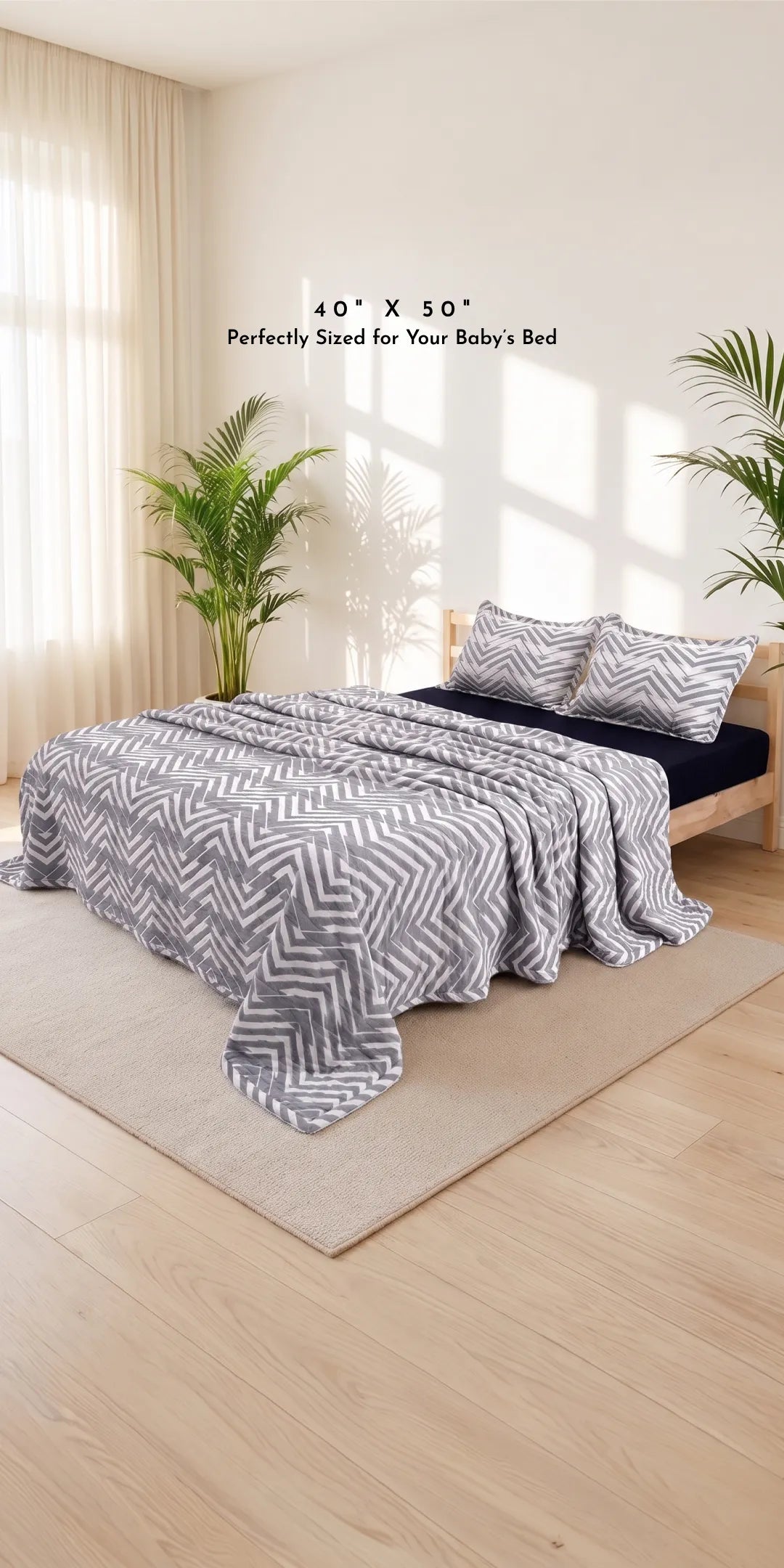 Zarf Plush Baby Size AC Blanket With One Pillow Cover - Sapphire
