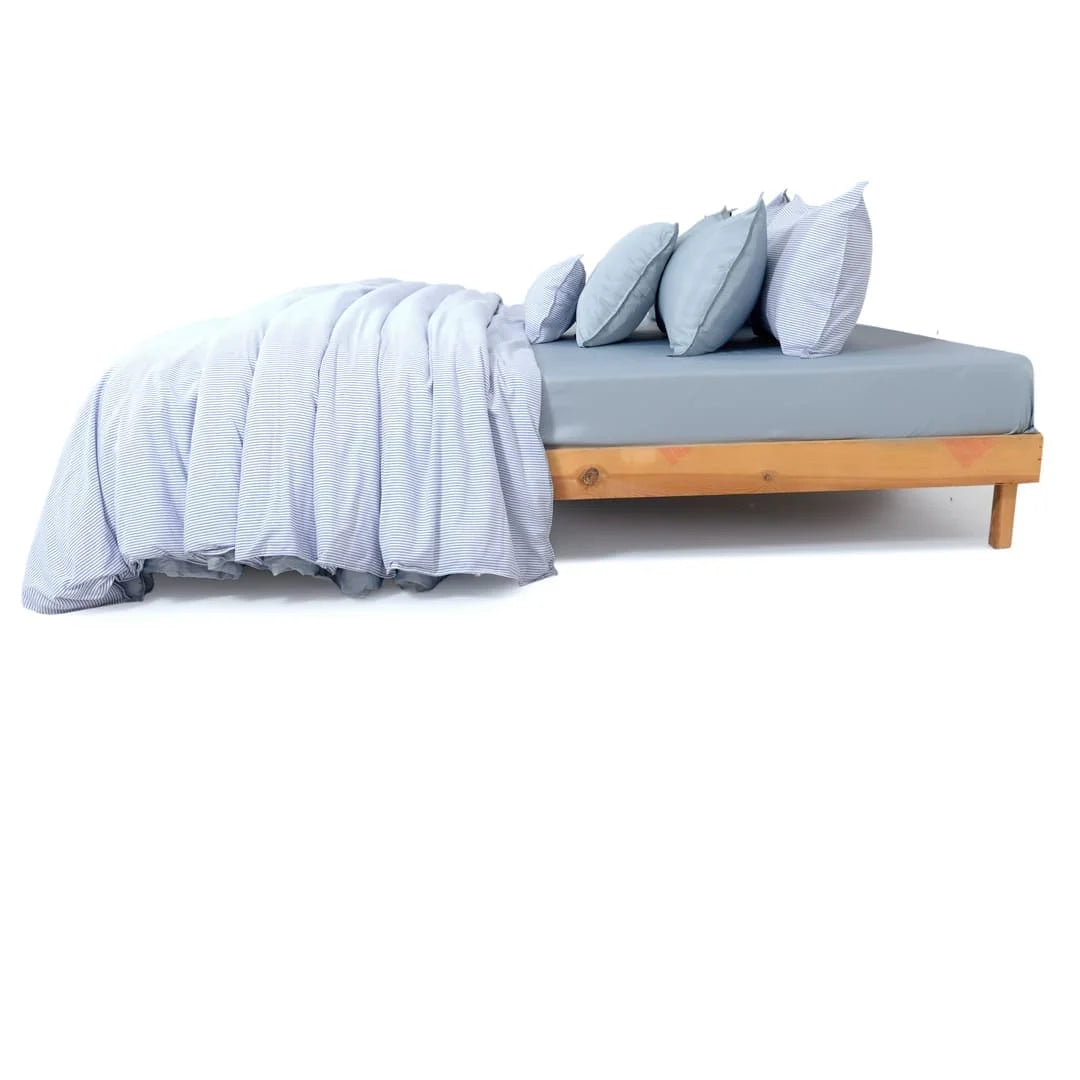 Zarf Linen Blend Bedding Set Of 9 - Breeze