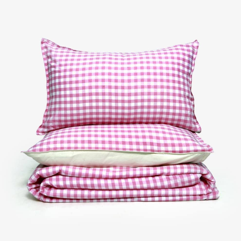 Linen Blend AC Comforter With 2 Pillow Cases and 1 Breakfast Pillow - Poppy