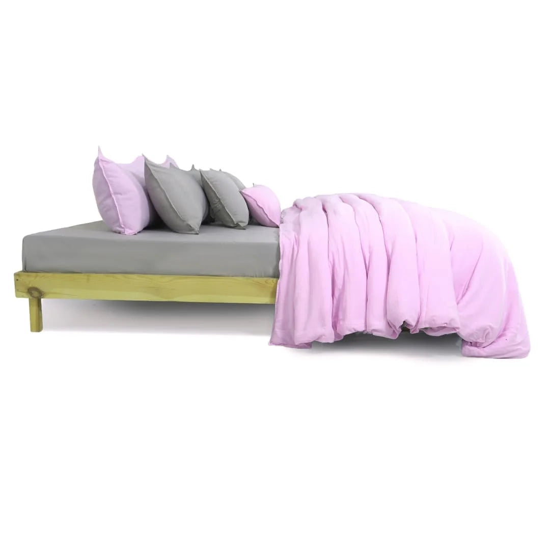 Linen Blend AC Comforter With 2 Pillow Cases and 1 Breakfast Pillow - Promenade