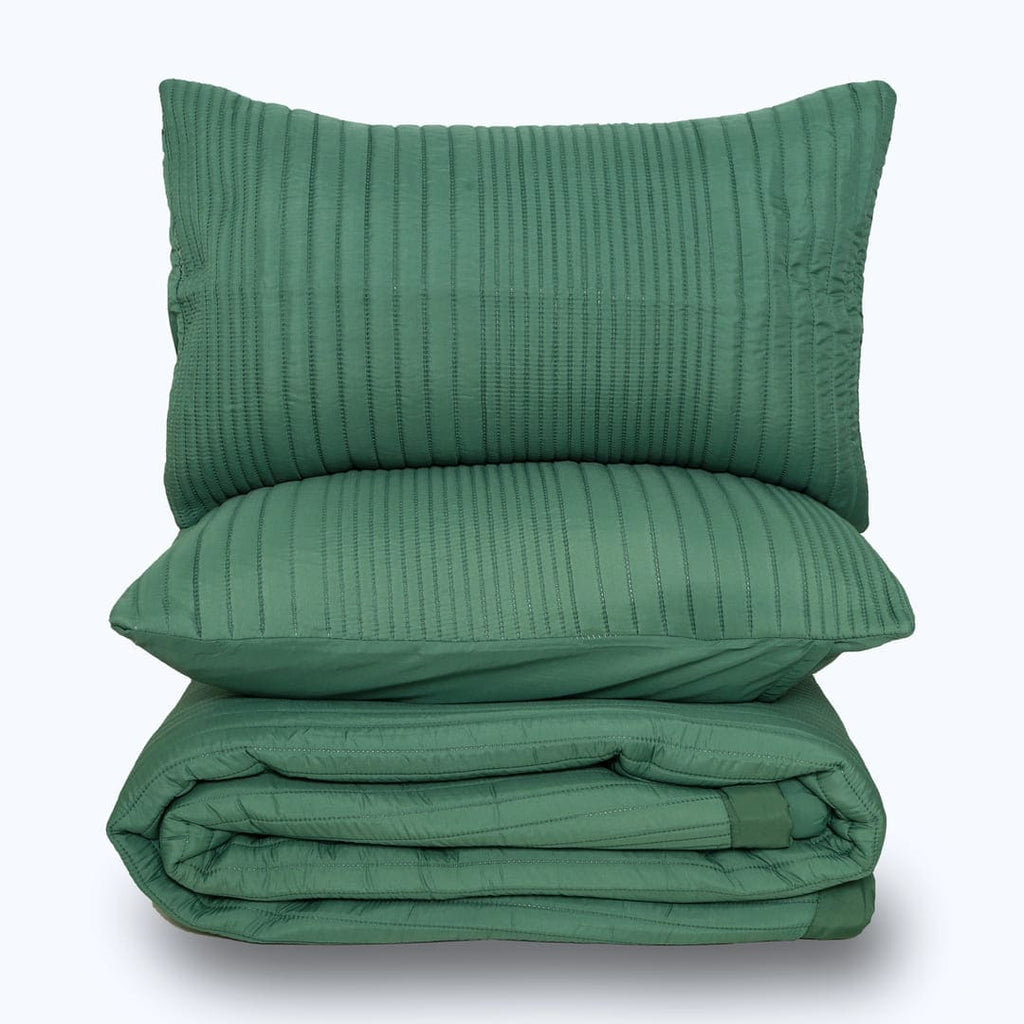 Zarf California King Size AC Comforters With 2 Pillow Cases & 2 Cushion Covers - Jade