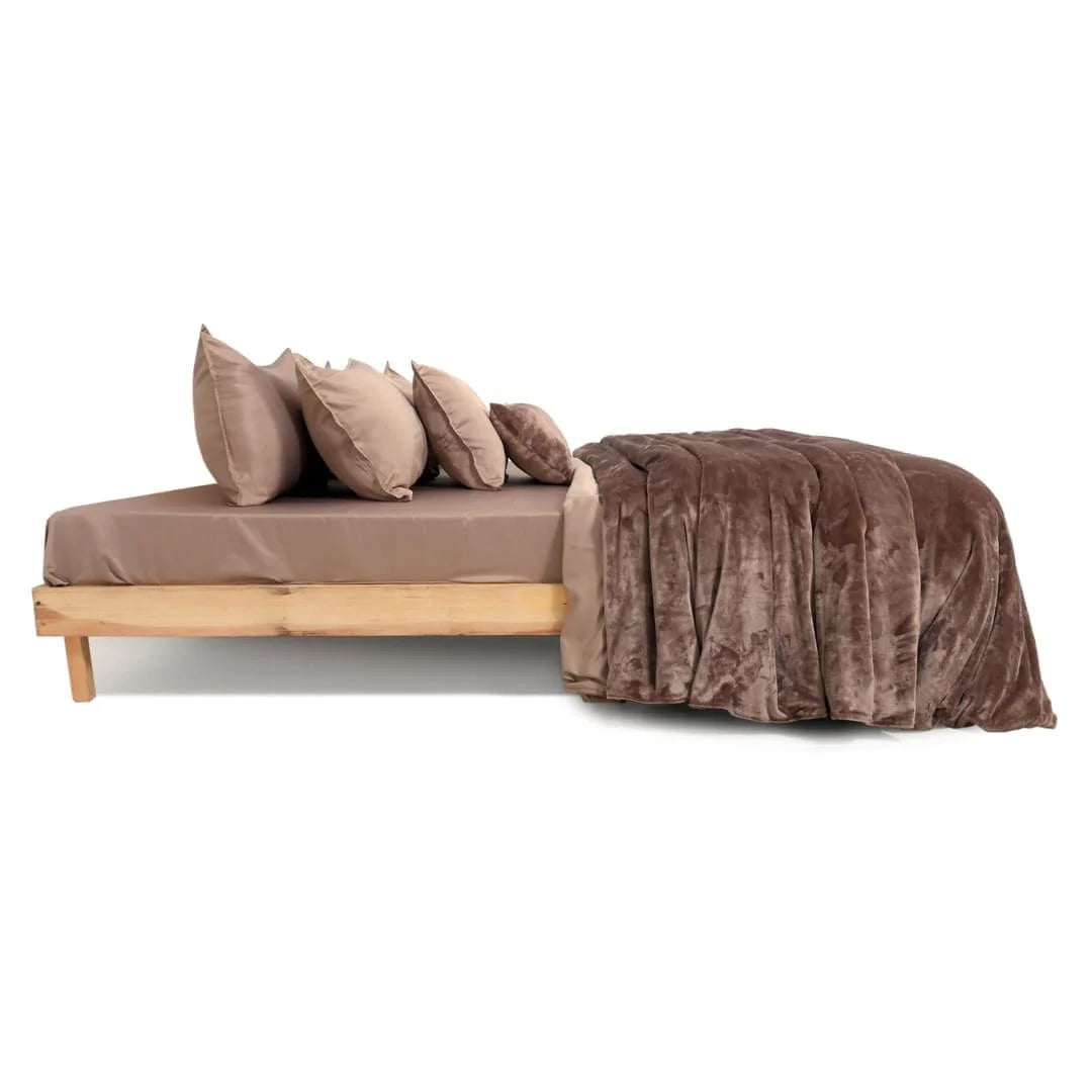 Zarf Premium AC Dohar With Two Pillow Covers & One Breakfast Cushion Cover - Brownstone