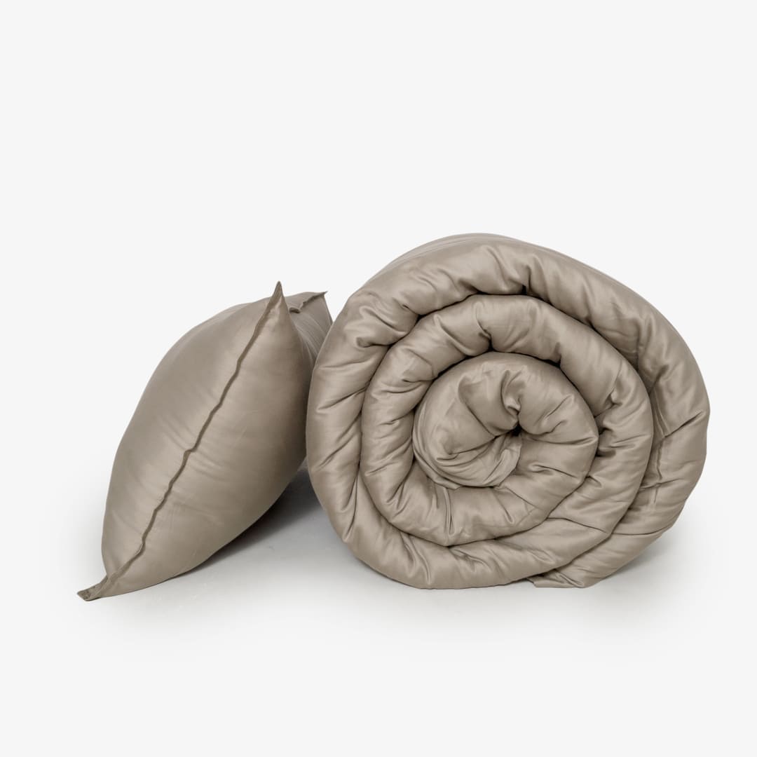 ZARF Egyptian Cotton Comforter With 2 Pillowcases & 2 Cushion Covers - Dove