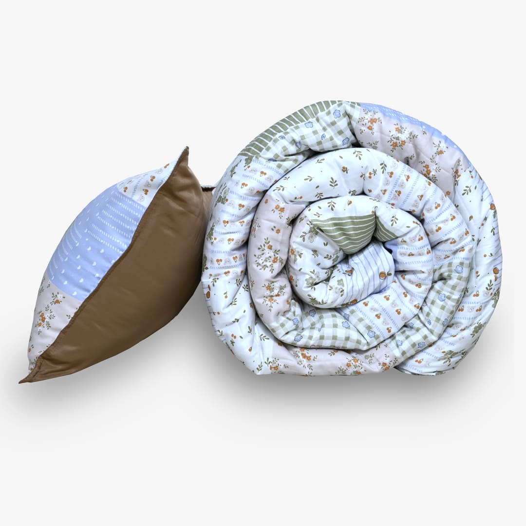 Zarf AC Comforter With 2 Pillow Cases and 1 Breakfast Pillow For Single Size Bed- Vara