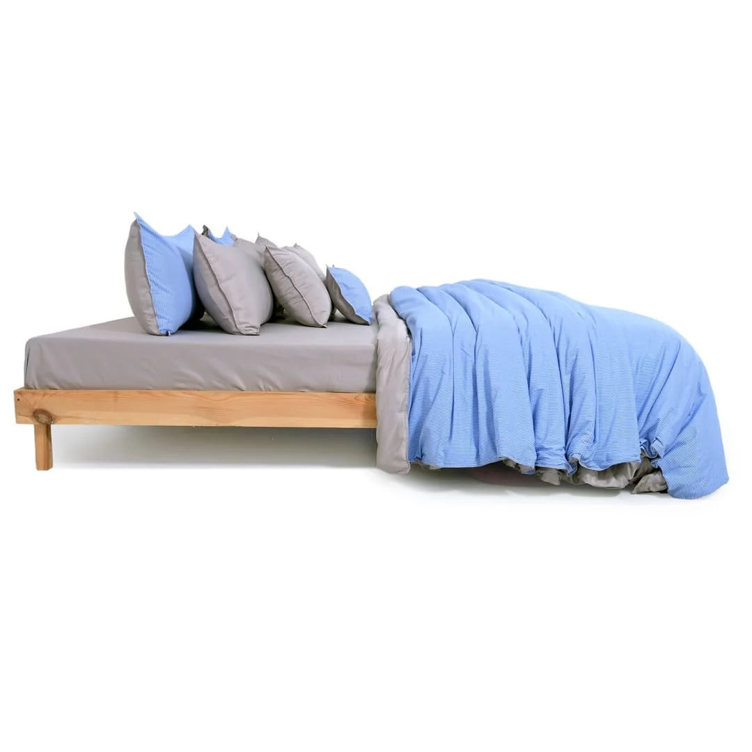 Linen Blend AC Comforter With 2 Pillow Cases and 1 Breakfast Pillow - Tranquil