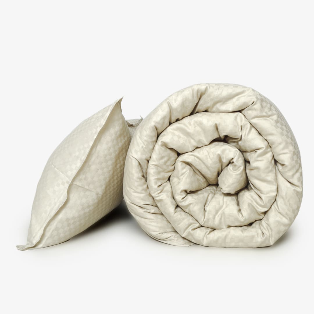 ZARF Egyptian Cotton Comforter With 2 Pillowcases & 2 Cushion Covers - Bisque