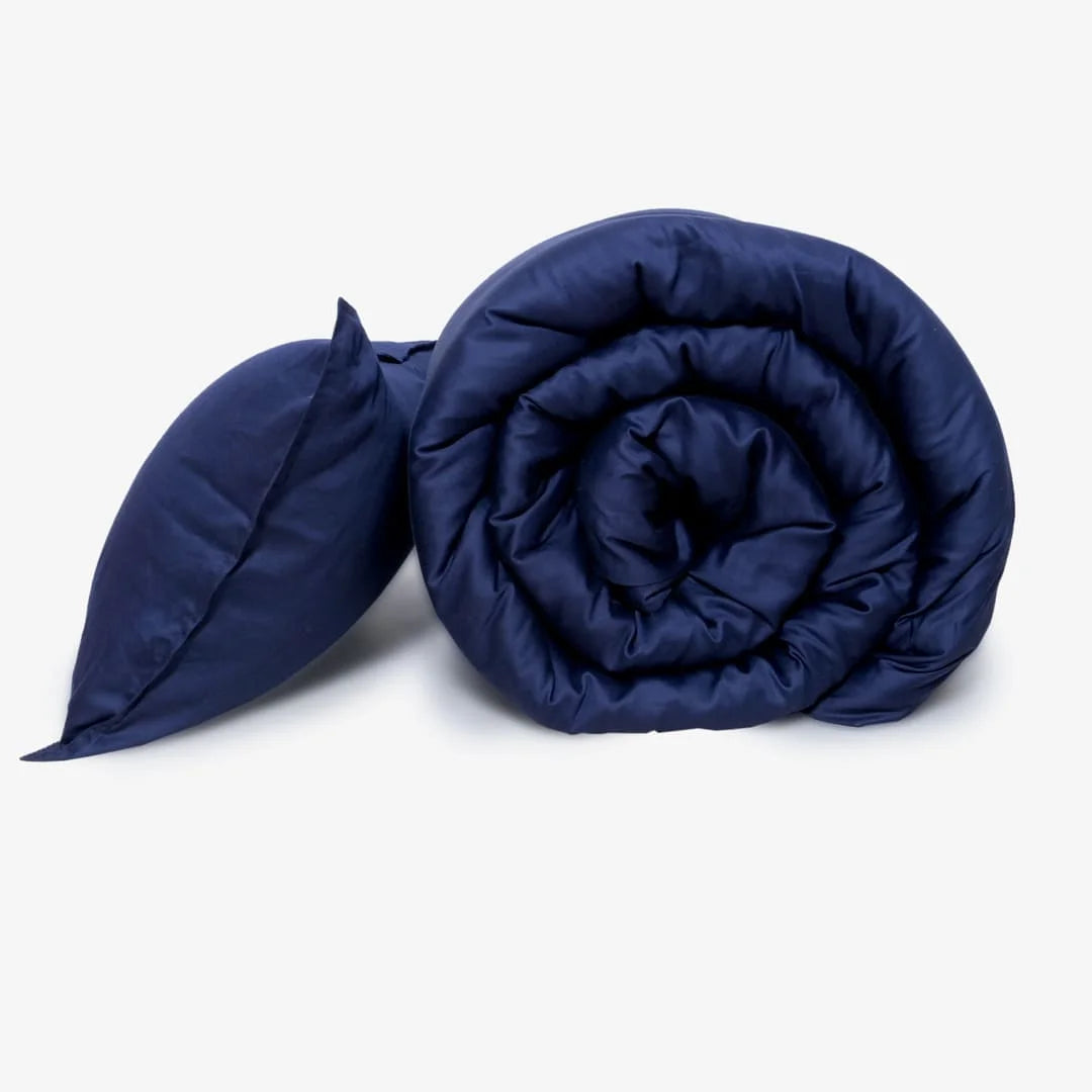 ZARF Egyptian Cotton Comforter For Single Size Bed With 2 Pillowcases & 2 Cushion Covers - Atlantic