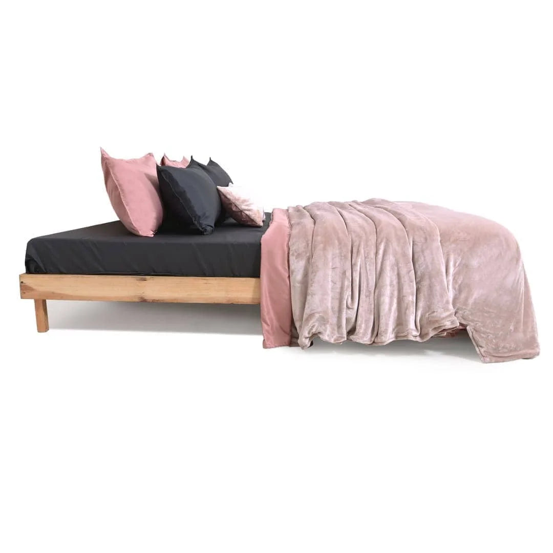 Zarf Premium AC Dohar With Two Pillow Covers & One Breakfast Cushion Cover - Pinkstone