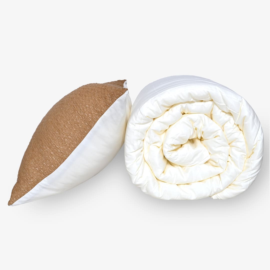 ZARF Italian Staple Weave Comforter With 2 Designer Pillow Cases 1 Breakfast Cushion Cover - Zuri