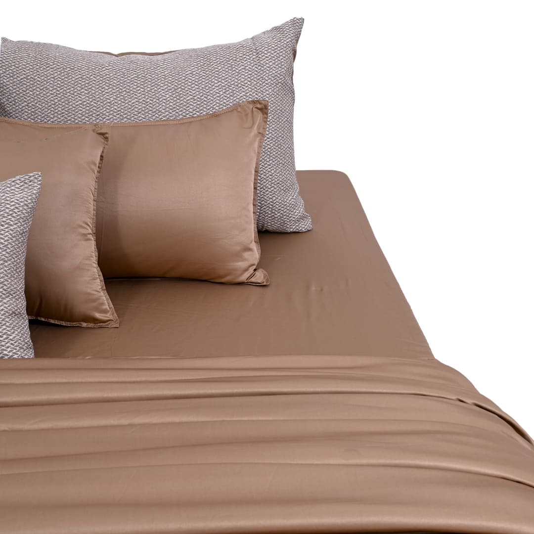 ZARF Italian Staple Weave Comforter With 2 Designer Pillow Cases 1 Breakfast Cushion Cover - Cove