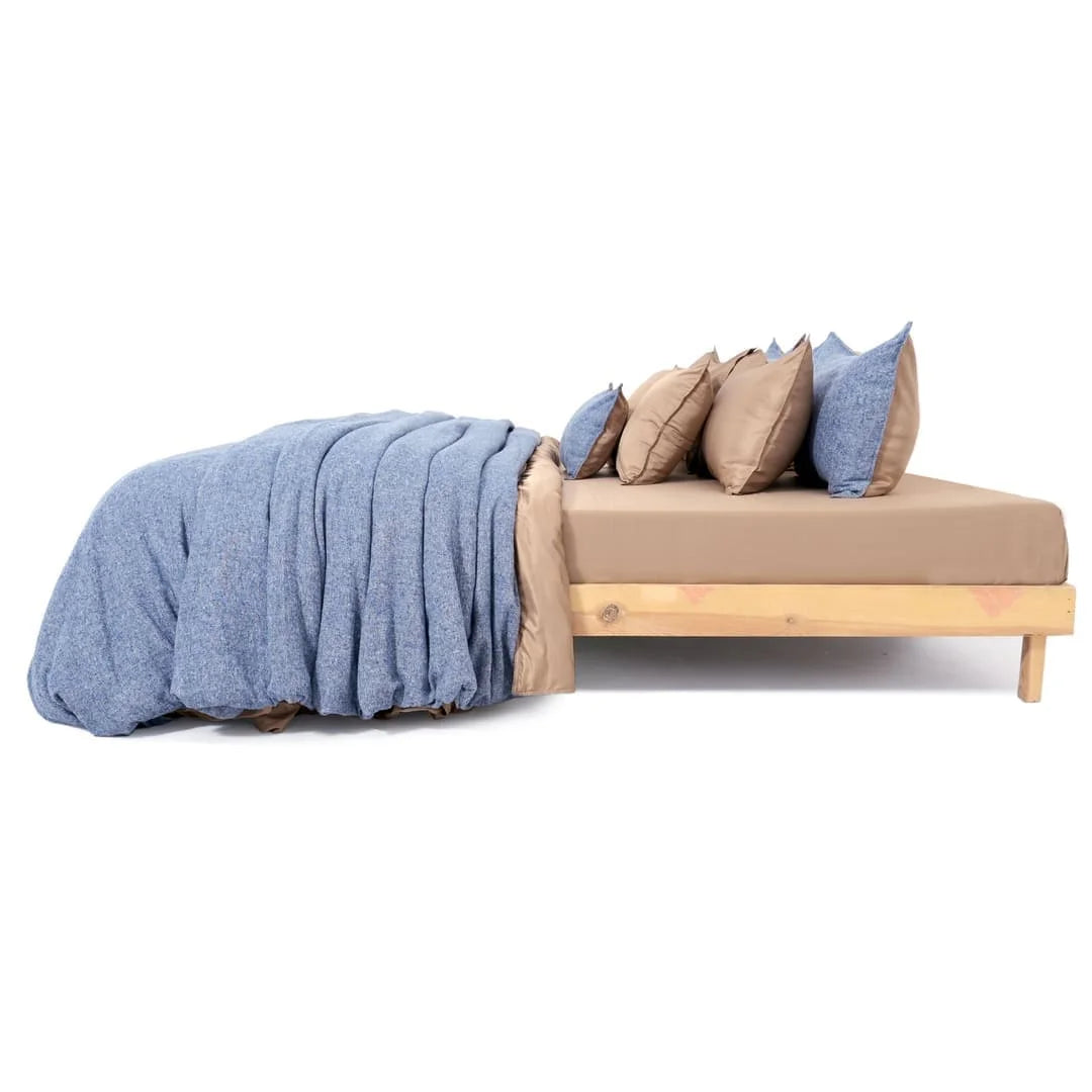 Linen Blend AC Comforter With 2 Pillow Cases and 1 Breakfast Pillow - Fleck