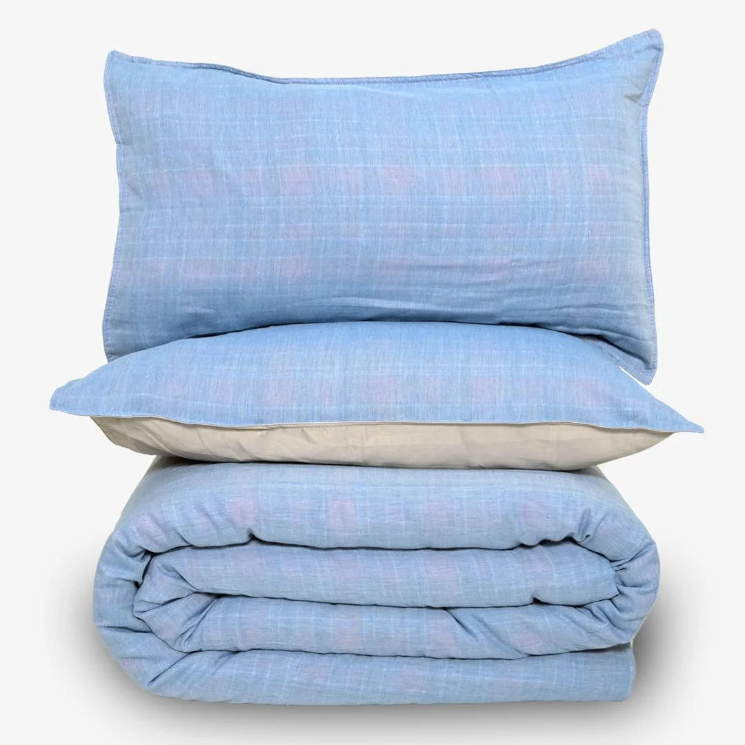 Linen Blend AC Comforter With 2 Pillow Cases and 1 Breakfast Pillow - Xavia