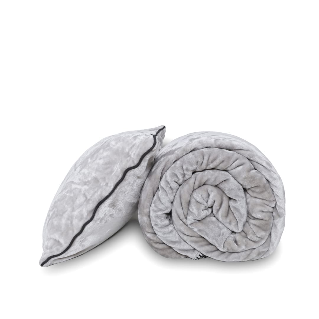 Zarf All-Season Premium AC Blanket With Two Cushion Covers - Ash Grey