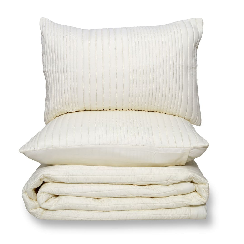 Zarf California King Size AC Comforters With 2 Pillow Cases & 2 Cushion Covers - Off-White