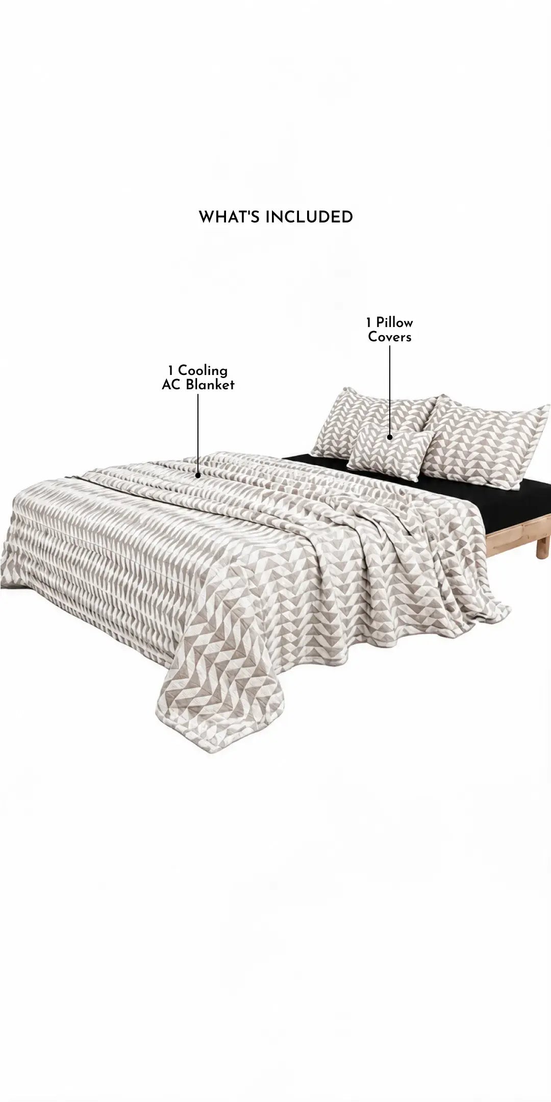 Zarf Plush Baby Size AC Blanket With One Pillow Cover - Celestial Grey