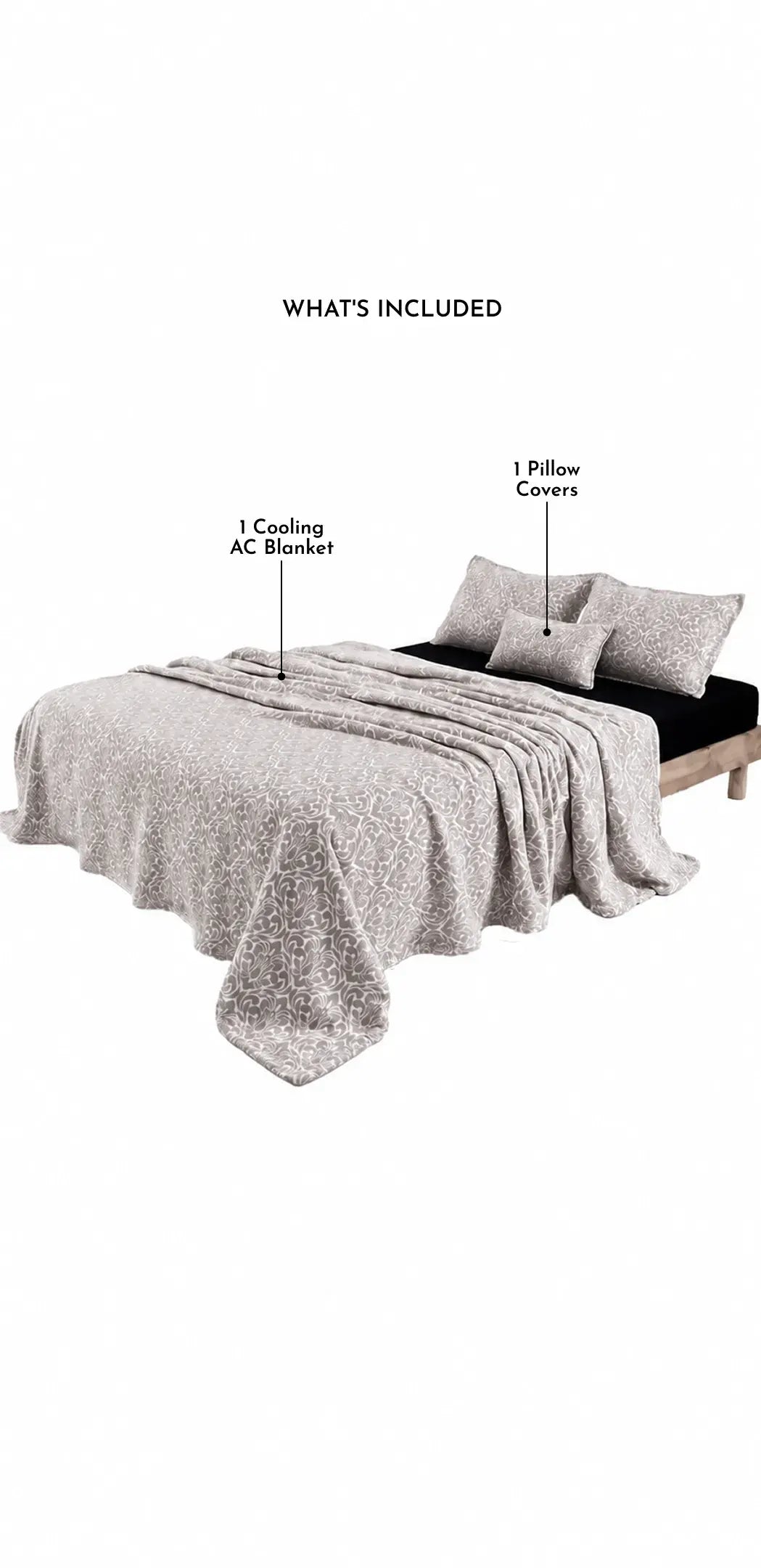 Zarf Plush Baby Size AC Blanket With One Pillow Cover - Oatshade