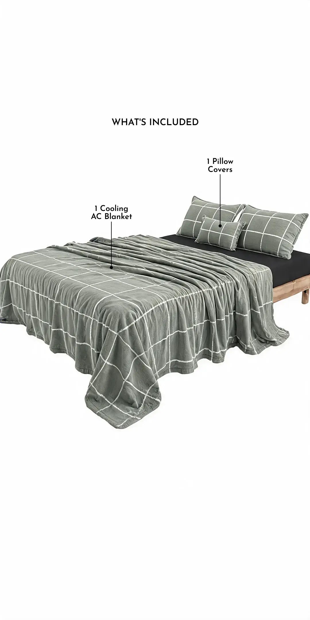 Zarf Plush Baby Size AC Blanket With One Pillow Cover - Moonstone