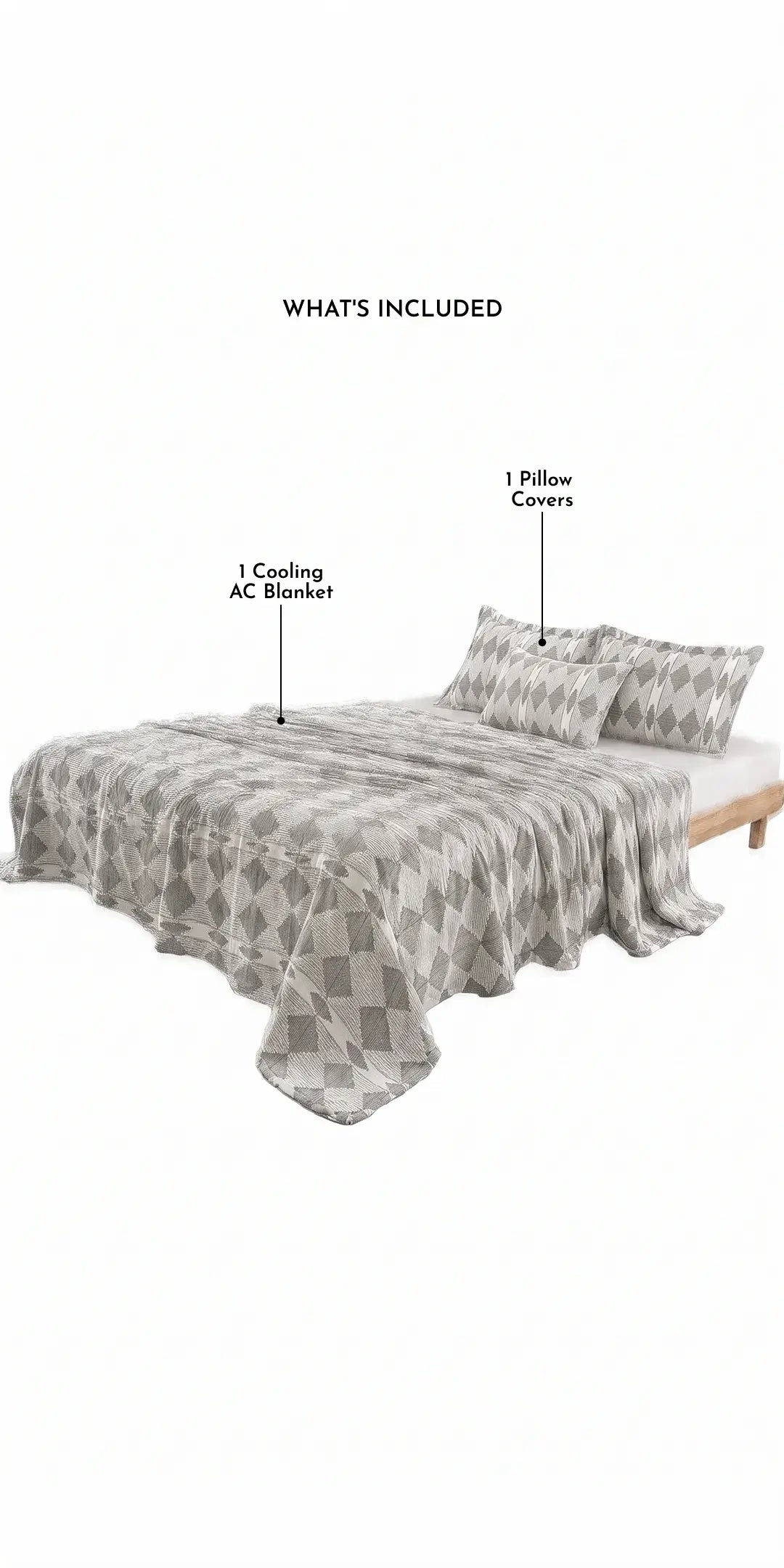 Zarf Plush Baby Size AC Blanket With One Pillow Cover - Lunar Dust