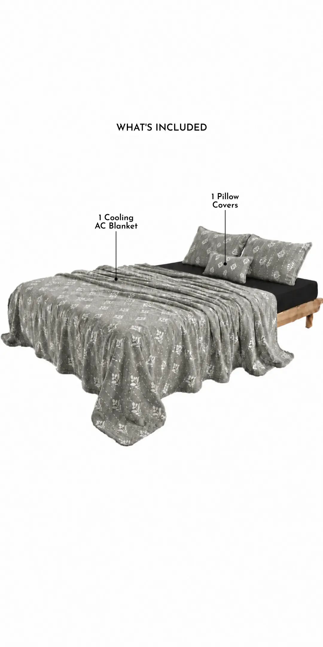 Zarf Plush Baby Size AC Blanket With One Pillow Cover - Snowshade