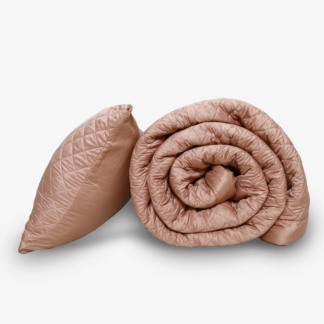 Zarf California King Size AC Comforters With 2 Pillow Cases & 2 Cushion Covers - Sakura