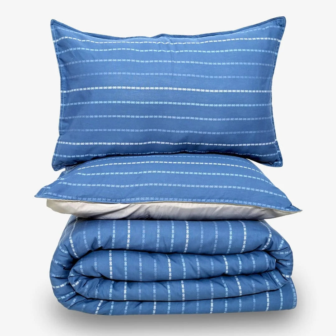 Zarf Linen Blend Bedding Set Of 9 For Single Size Bed - Zenvy