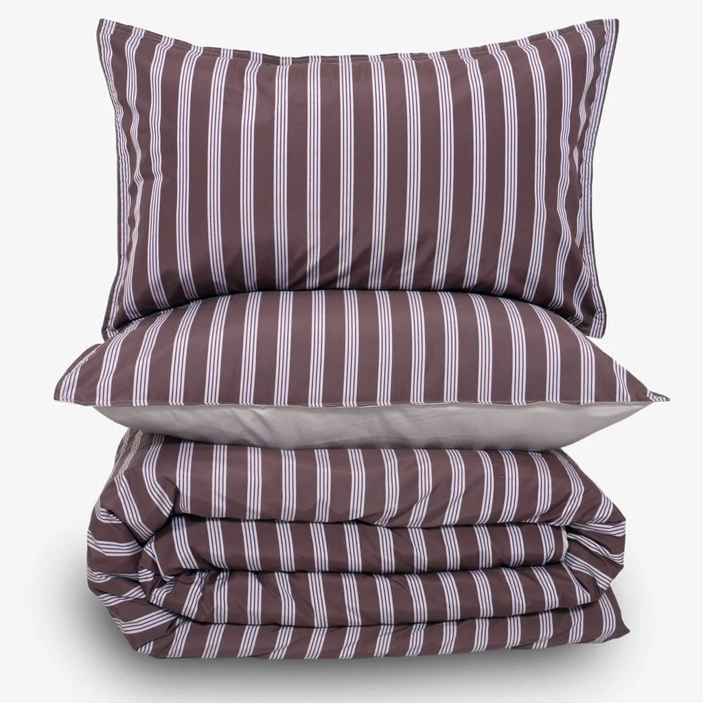 Linen Blend AC Comforter With 2 Pillow Cases and 1 Breakfast Pillow - Truffle